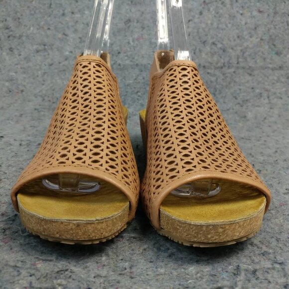 Eric Michael Wedge Sandals Womens 36 EU Phoebe Cork Heel Slingback Slip On Taupe - Picture 6 of 11